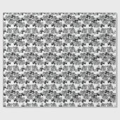 Papier Cadeau Papillons noirs et blancs (Plat)