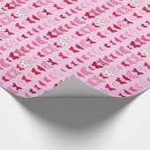 Papier Cadeau Papillons, nuances de rose et de fuchsia (Coin)