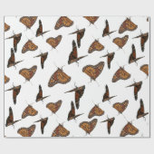 Papier Cadeau papillons orange (Plat)