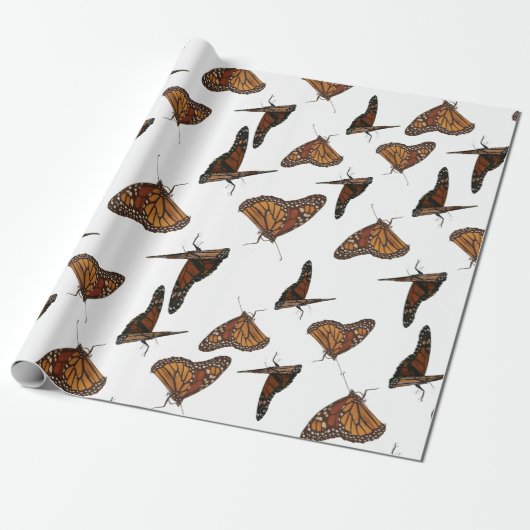 Papier Cadeau papillons orange (Déroulé)
