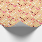 Papier Cadeau Papillons, orange, jaune et corail (Coin)
