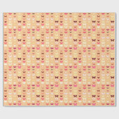 Papier Cadeau Papillons, orange, jaune et corail (Plat)
