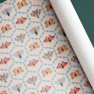 Papier Cadeau Papillons Patel vintage rétro