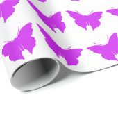 Papier Cadeau Papillons Purple Bold (Coin rond)