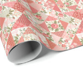 Papier Cadeau Papillons rose Patchwork sans couture (Coin rond)