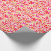 Papier Cadeau Papillons, rose, pêche, corail (Coin)