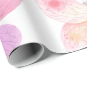 Papier Cadeau Papillons roses délicats (Coin rond)