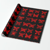 Papier cadeau Papillons Rouges (Déroulé)
