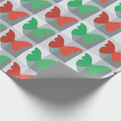 Papier Cadeau Papillons rouges et verts