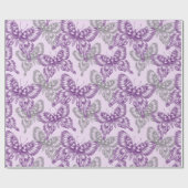Papier Cadeau Papillons Violets (Plat)