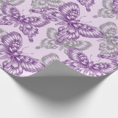 Papier Cadeau Papillons Violets (Coin)