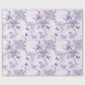 Papier Cadeau Papillons Violets mariages Sur Arrière - plan Viol (Plat)