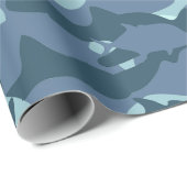 Papier Cadeau Papio et Ulua - camouflage pêche hawaïenne (Coin rond)