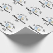 Papier Cadeau Pâque Nom de famille personnalisé (Coin)