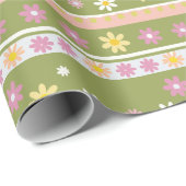 Papier Cadeau Pâques avec fleurs du printemps (Coin rond)