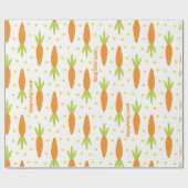 Papier Cadeau Pâques Bunny Carott Motif Salutation et nom de l'e (Plat)