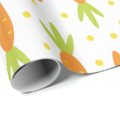 Papier Cadeau Pâques Bunny Carott Motif Salutation et nom de l'e (Coin rond)