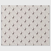 Papier Cadeau Pâques carreaux marron (Plat)