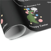 Papier Cadeau Pâques Dinosaure Lapin Roulé Lapin Personnaliser (Coin rond)