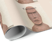 Papier Cadeau Pâques Île Moai Head Thunder Cove (Coin rond)