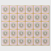 Papier Cadeau Pâques joyeuses avec du lapin mignon, des oeufs et (Plat)