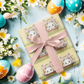 Papier Cadeau Pâques joyeuses et dynamiques dans un arrière - pl