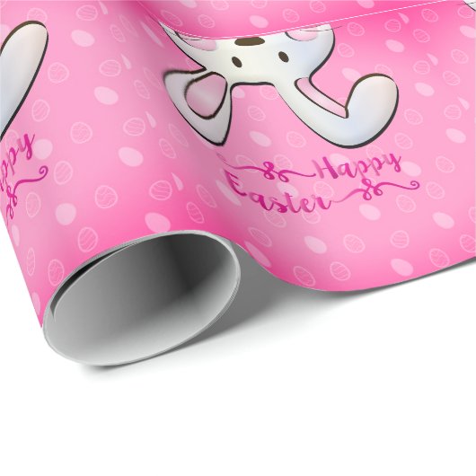 Papier Cadeau Pâques Joyeuses Parfaites, Lapin (Coin rond)