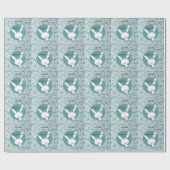 Papier Cadeau Pâques Joyeuses Parfaites, Lapin Bleu (Plat)