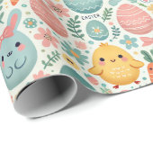 Papier Cadeau Pâques Kawaii (Coin rond)