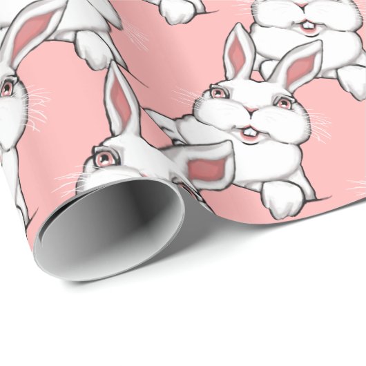 Papier cadeau Pâques Lapin Enveloppement Papier mi (Coin rond)