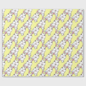 Papier cadeau Pâques Lapin Enveloppement Papier mi (Plat)