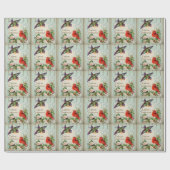 Papier Cadeau Pâques Printemps Vintage (Plat)