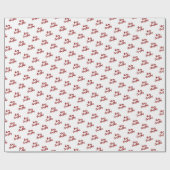 Papier Cadeau Paquets cadeaux de Noël joyeux rouges minimaux (Plat)