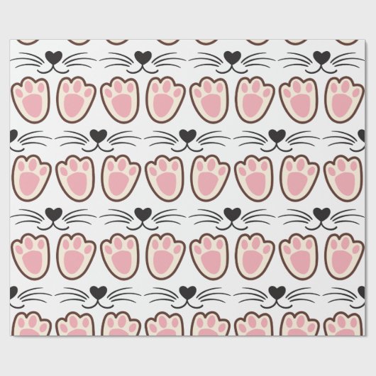 Papier Cadeau Paquets chats mignons (Plat)