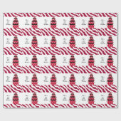 Papier Cadeau Paquets de Noël Rouges et Blancs (Plat)