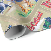 Papier Cadeau Par Road & Rail en Catland, Louis Wain (Coin rond)