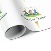 Papier Cadeau Par-tee Time Golf Wrapping Paper | Fun Gift (Coin rond)