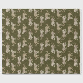 Papier Cadeau Parade de léopard sur Mossy Green (Plat)