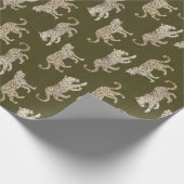Papier Cadeau Parade de léopard sur Mossy Green (Coin)