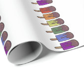 Papier Cadeau Parade de popsicles arc-en-ciel (Coin rond)