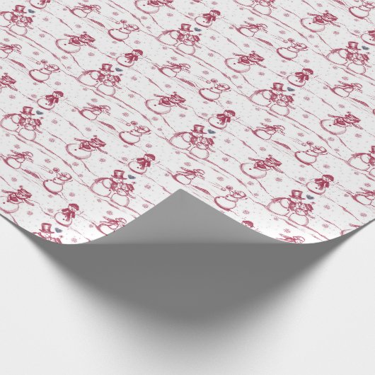 Papier Cadeau Parade des neiges - rouge (Coin)
