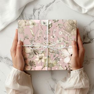 Papier Cadeau paradis floral châtaigne pâle - échelle b