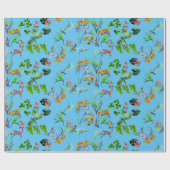 Papier Cadeau Paradis tropical bleu (Plat)