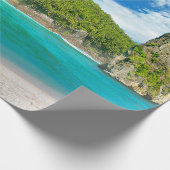 Papier Cadeau Paradis tropical de palmier de plage sablonneuse (Coin)