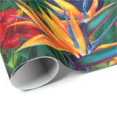 Papier Cadeau Paradis tropical Hawaï Allover floral Imprimer (Coin rond)