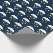 Papier Cadeau Parapluie citrons souriants bleu (Coin)