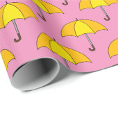 Papier Cadeau Parapluie jaune (Coin rond)