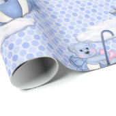Papier Cadeau Parapluie Teddy Blue (Coin rond)