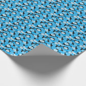 Papier Cadeau Parapluies bleues Motif 01 Black BG (Coin)