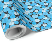 Papier Cadeau Parapluies bleues Motif 01 Black BG (Coin rond)